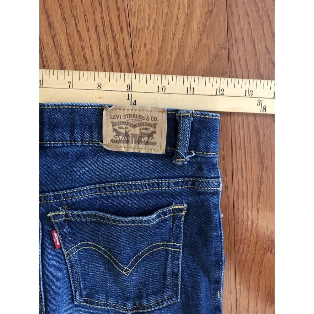 Levi's Jeans Low Pro Youth Boys Size 7 Reg Blue Denim Adjustable Waist 24x23